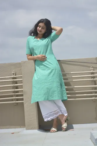 ramagreen halter neck  kurti